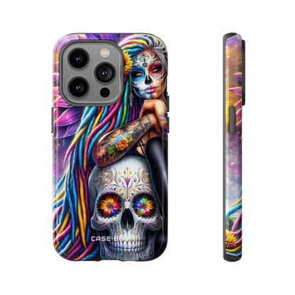 Sunflower Skull Glow iPhone 14 Pro Case - Tough