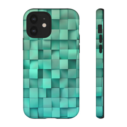 Teal Tranquility: Square Gradient - Protective Phone Case