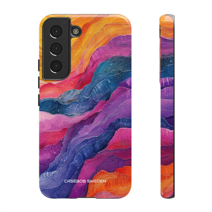 Vibrant Abstract Waves - Tough Samsung S22 Phone Case