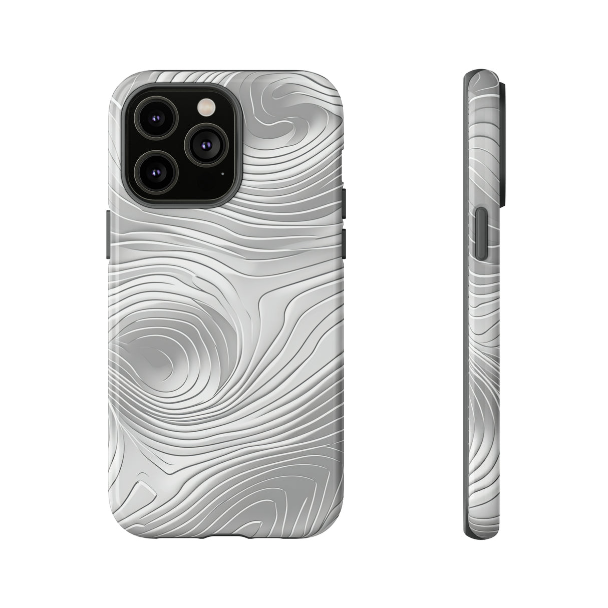 Sleek Grey Abstract Lines Case - Protective Phone Case