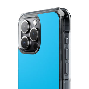 Vivid Sky Blue | Handyhülle für iPhone (Clear Impact Case – magnetisch) 