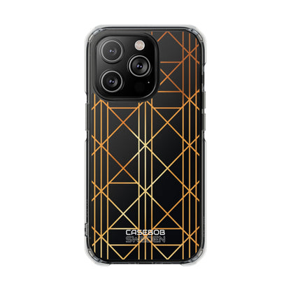 Golden Geometric Elegance iPhone 14 - Impact Clear+