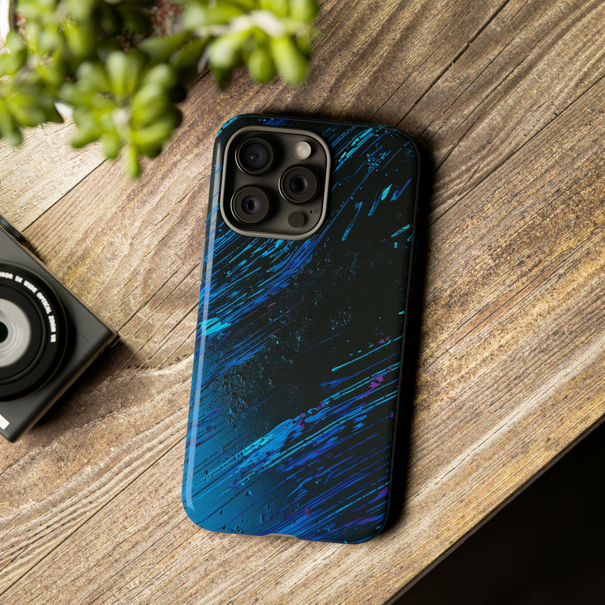 Cyber Stream: Digital Gradient - Protective Phone Case