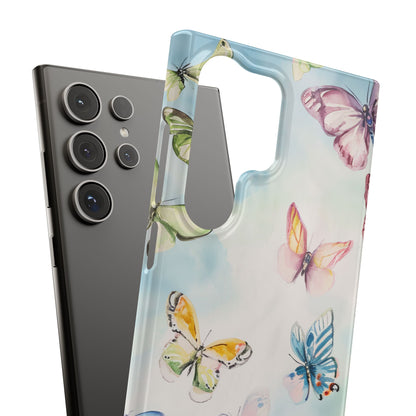 Watercolor Butterfly Bliss - Slim Samsung S24 Phone Case