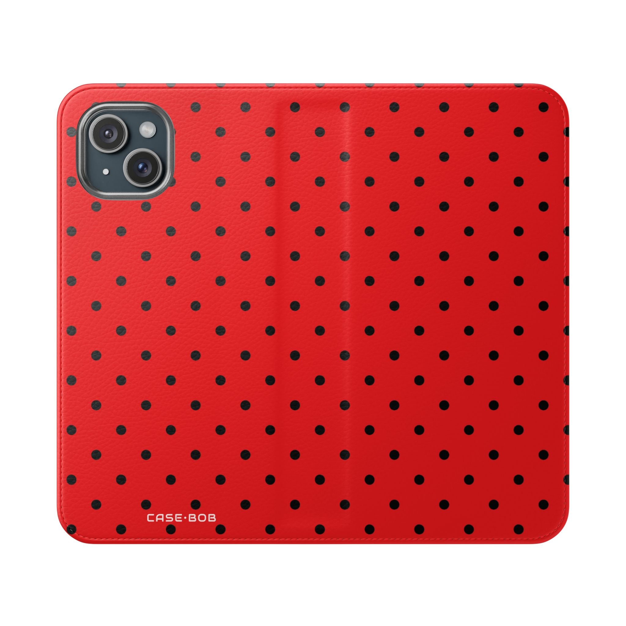 Black Dot Grid - iPhone 15 Plus Case - Wallet