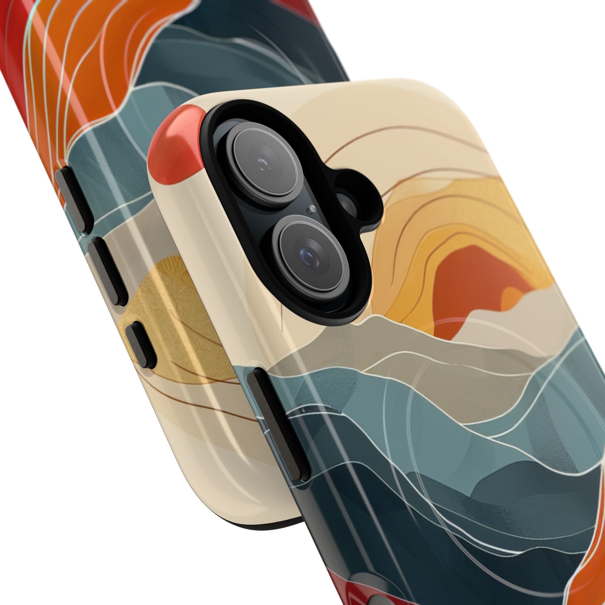 Harmonic Flow of Lines and Color iPhone 16 | Tough+ Phone Case