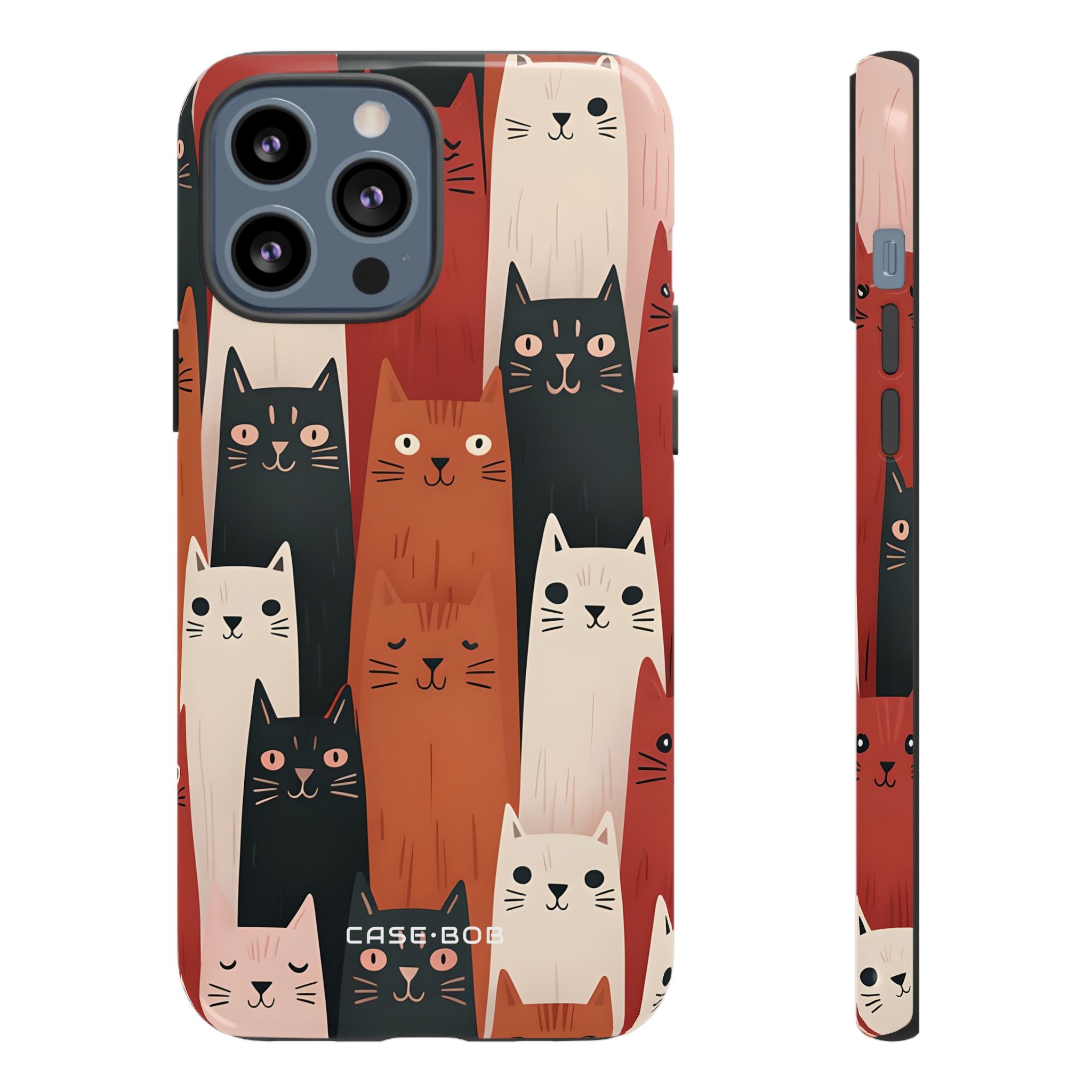 Elongated Cats Black iPhone 13 Pro Max Case - Tough