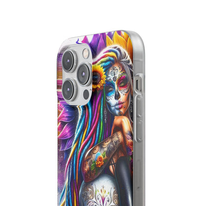 Sunflower Skull Glow iPhone 14 Pro Max Case - Soft