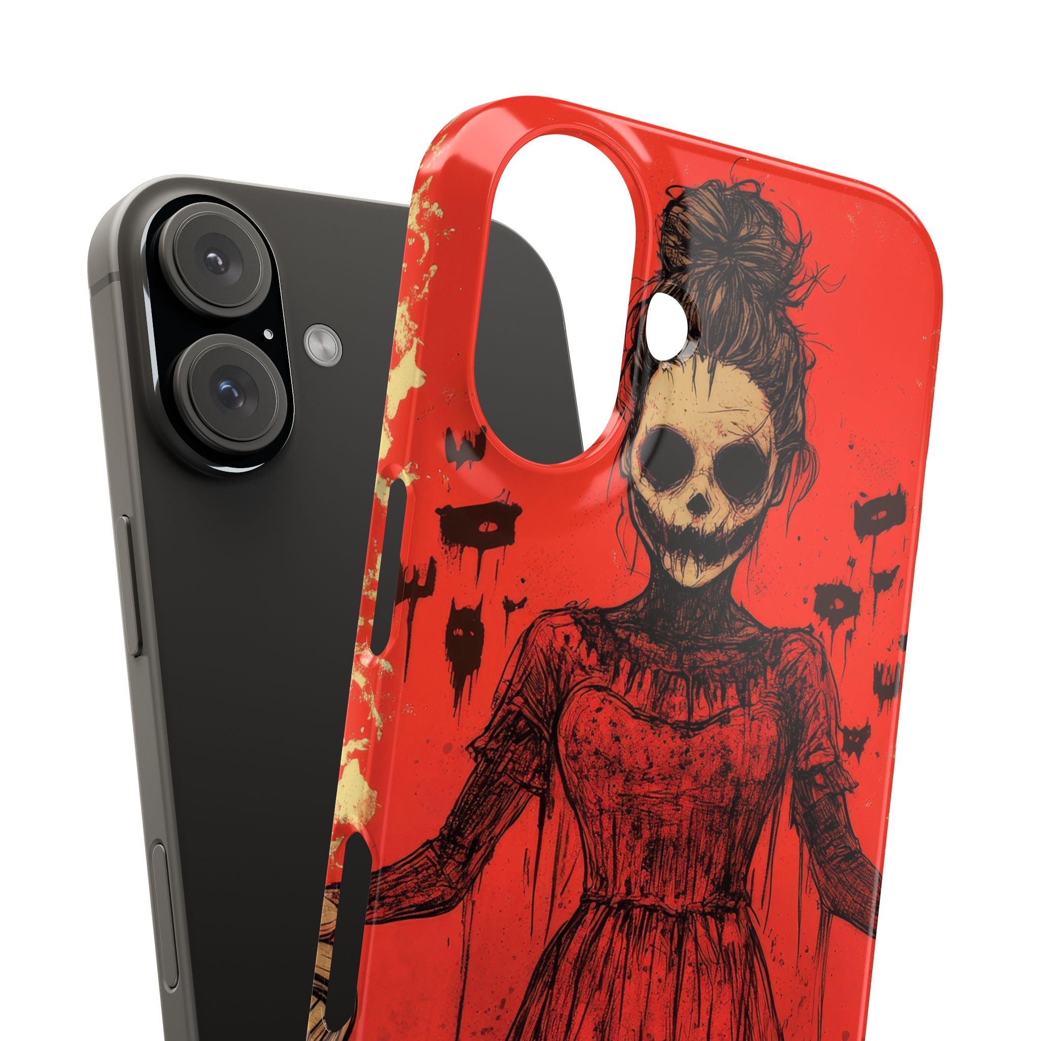 Haunting Scarlet Descent iPhone 16 - Slim Phone Case