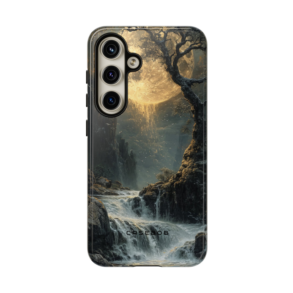 Moonlit Waterfall Silence - Protective Phone Case