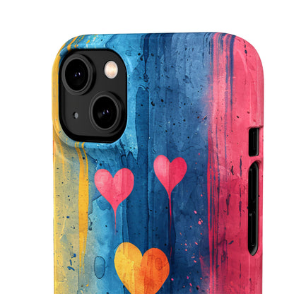 Hearts Watercolor Art - Slim iPhone 14 Phone Case