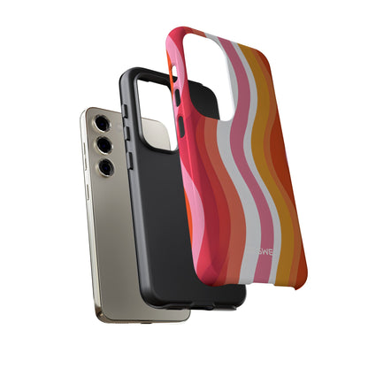 Vibrant Retro Vertical Wavy Stripes Samsung S23 - Tough