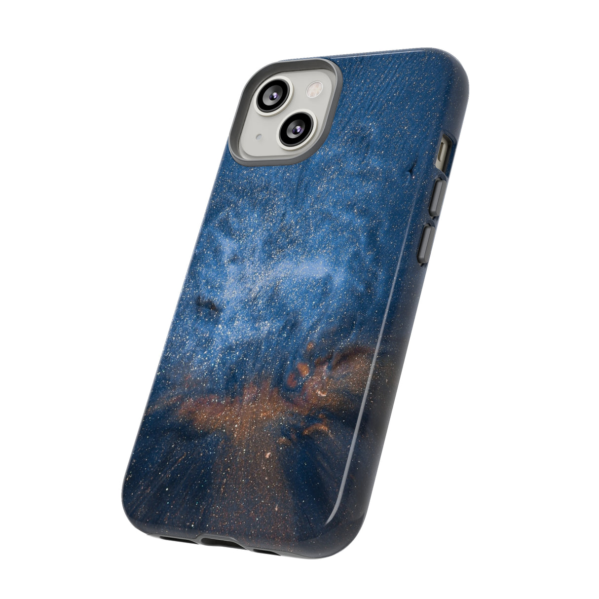 Blue Stardust Ink Art iPhone Case (Protective) Phone Case