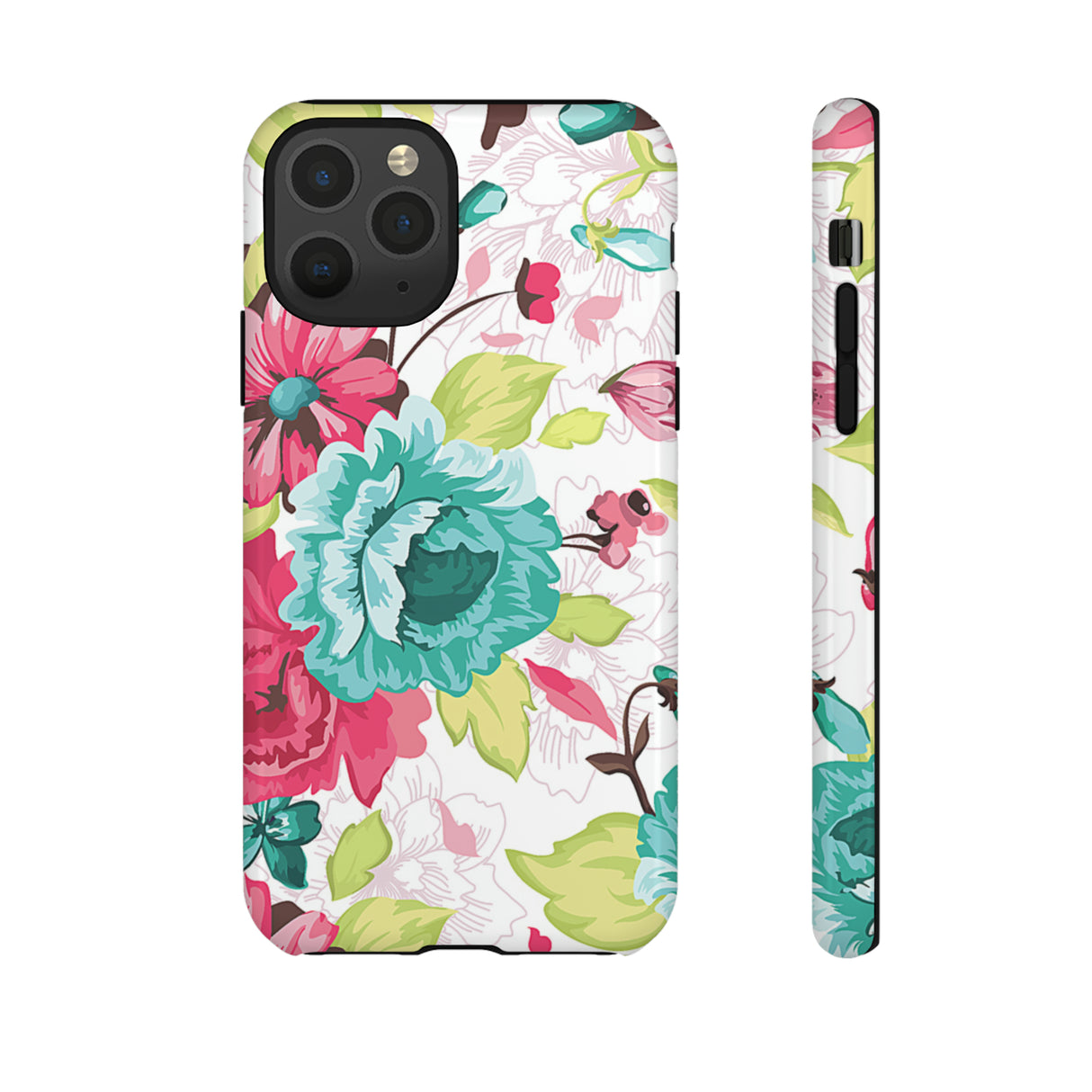 Vintage Flowers Pattern iPhone case - Protective Phone Case