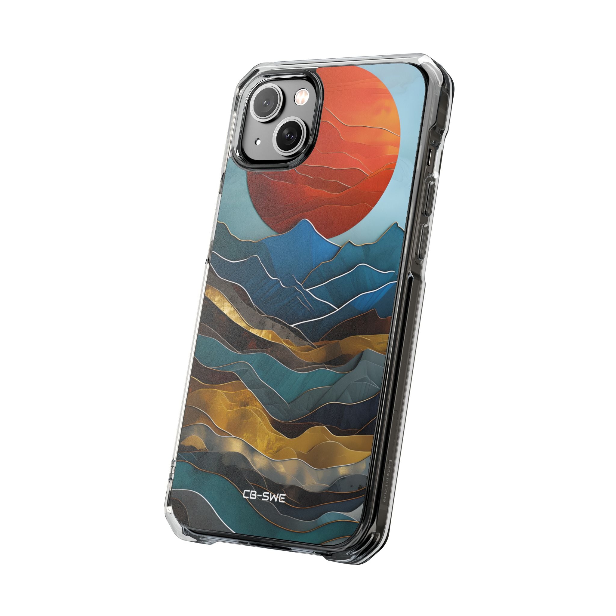 Sunset Geometry Waves iPhone Case - Impact