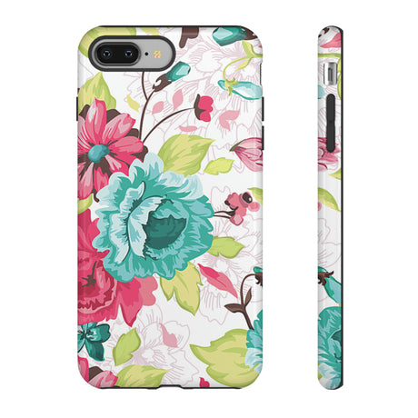 Vintage Flowers Pattern iPhone case (Protective) - Protective Phone Case