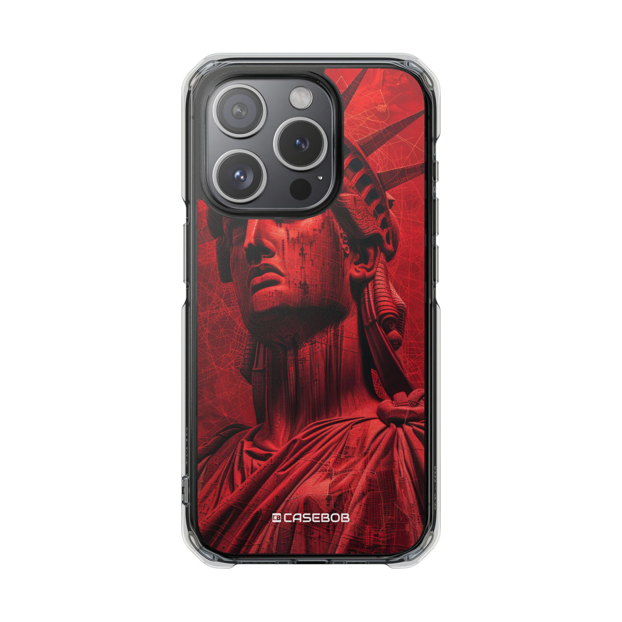 Red Liberty Revolution – Handyhülle für iPhone (Clear Impact – Magnetisch)