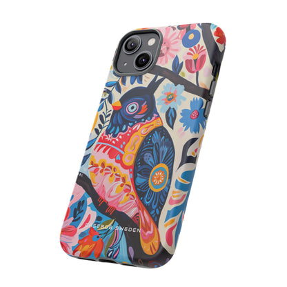 Whimsical Vintage Owl with Floral Charm iPhone 14 - Tough Phone Case