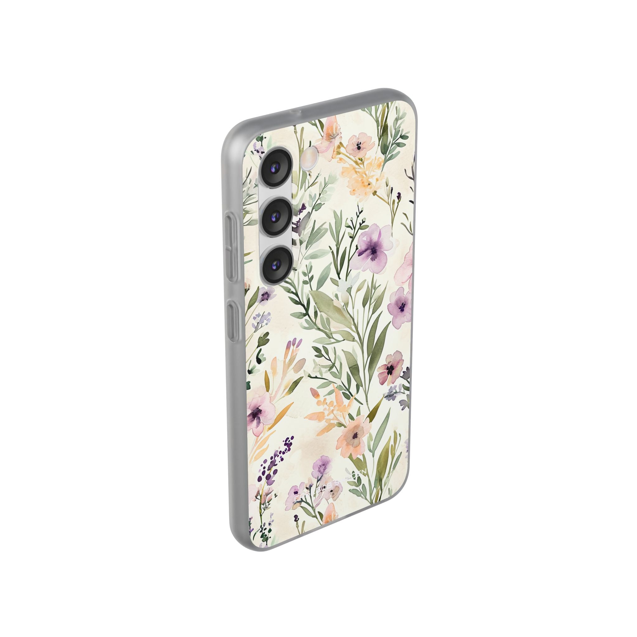 Soft Green Lavender Floral Pattern - Flexi Samsung S23 Phone Case