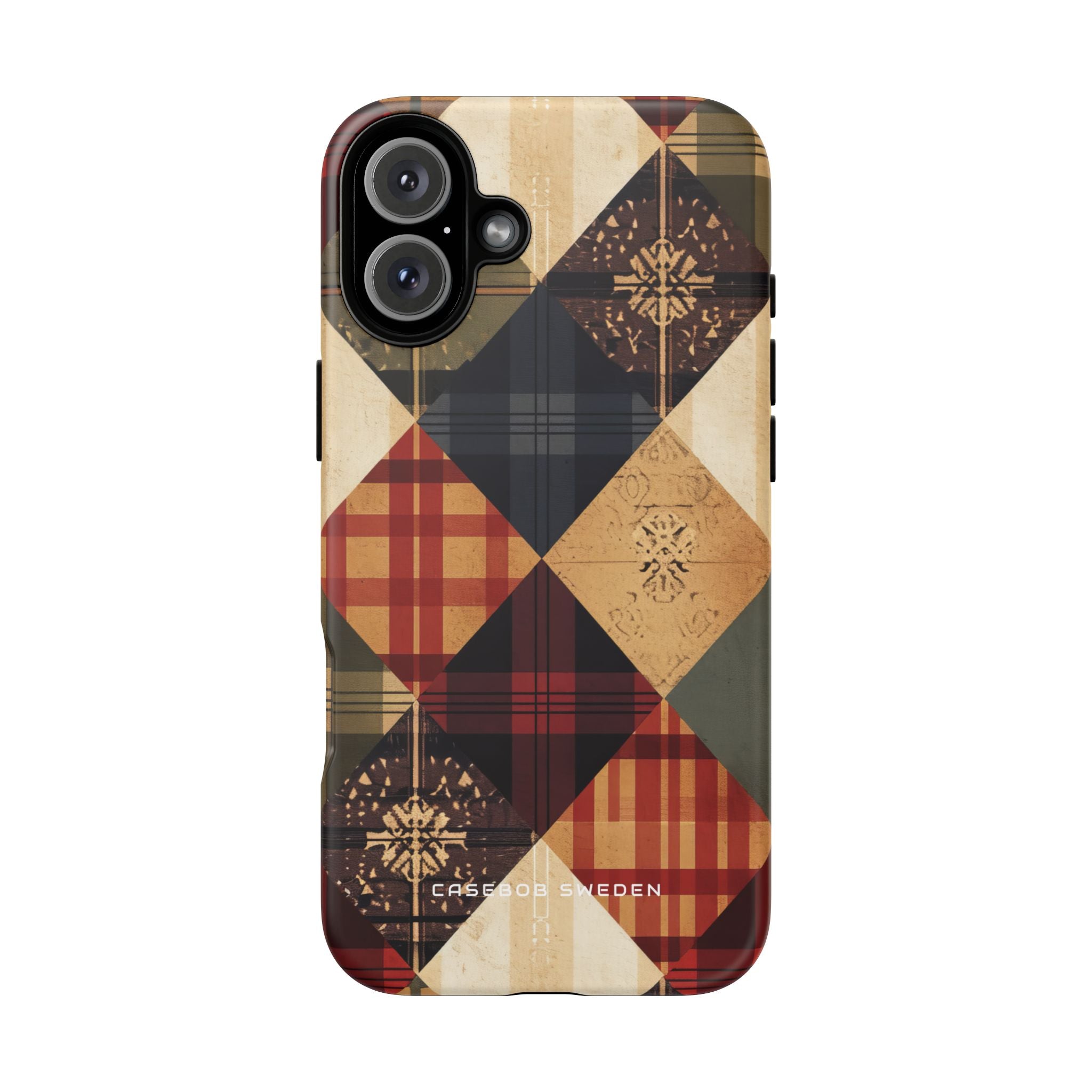 Rustic Geometric Patchwork Harmony iPhone 16 - Tough Phone Case