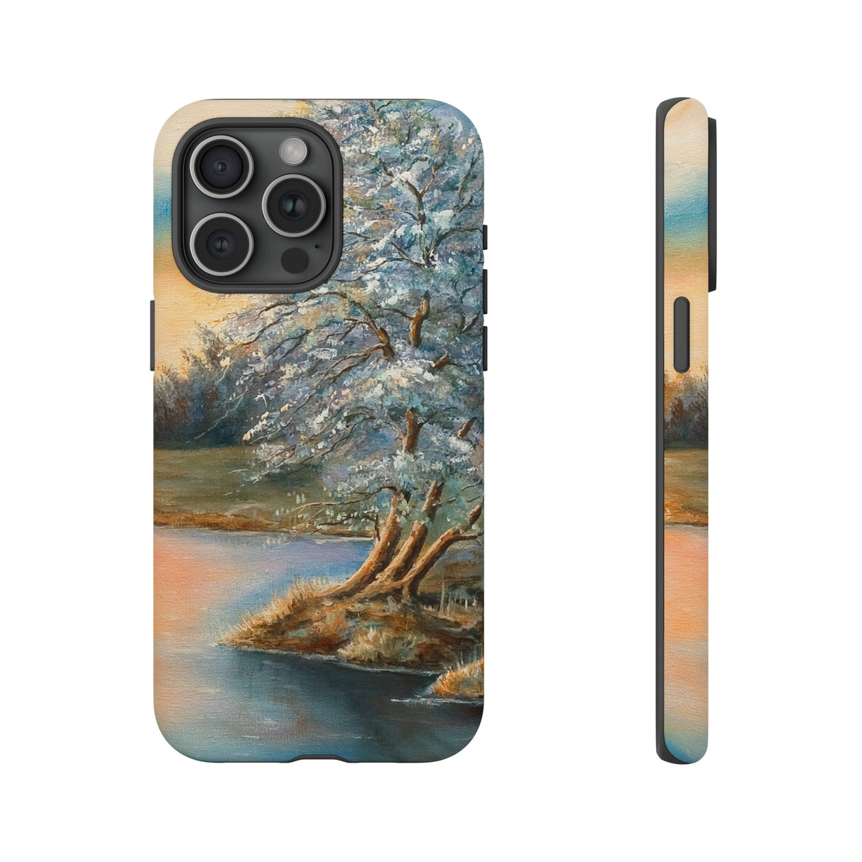 Oil Panting - Sunset on the lake - Protective Phone Case