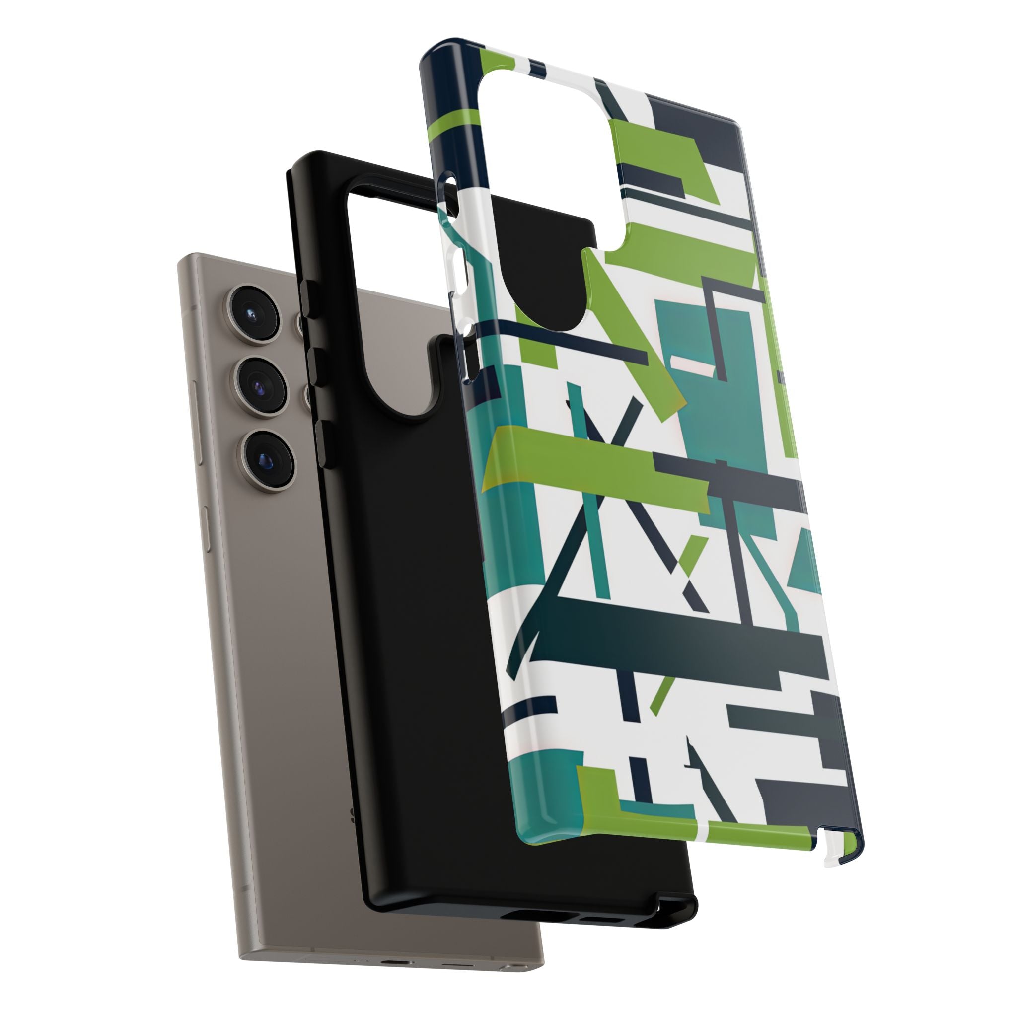 Green Geometry Glide Samsung S24 - Tough Phone Case