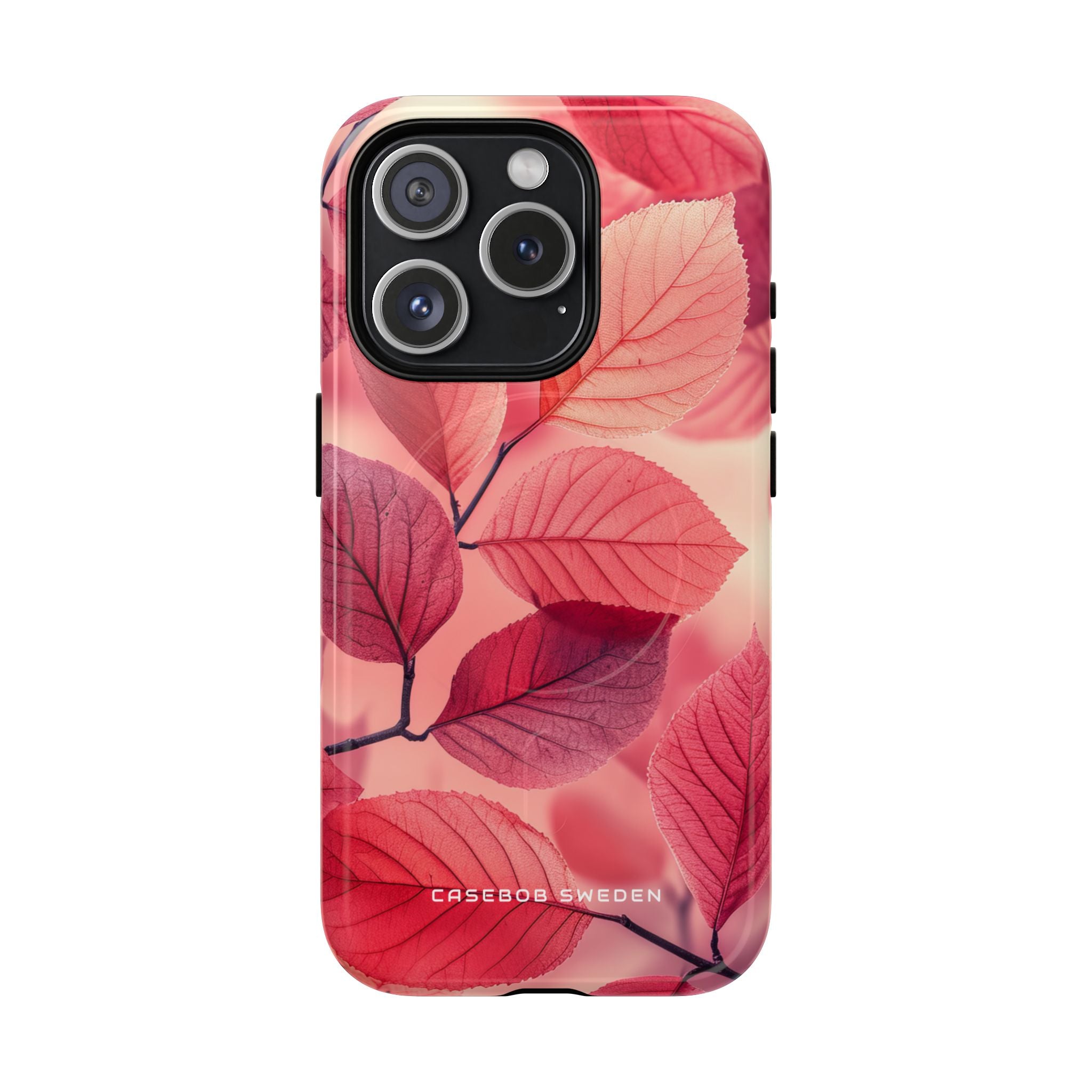 Elegant Pink Leaves iPhone 15 | Tough+ Phone Case