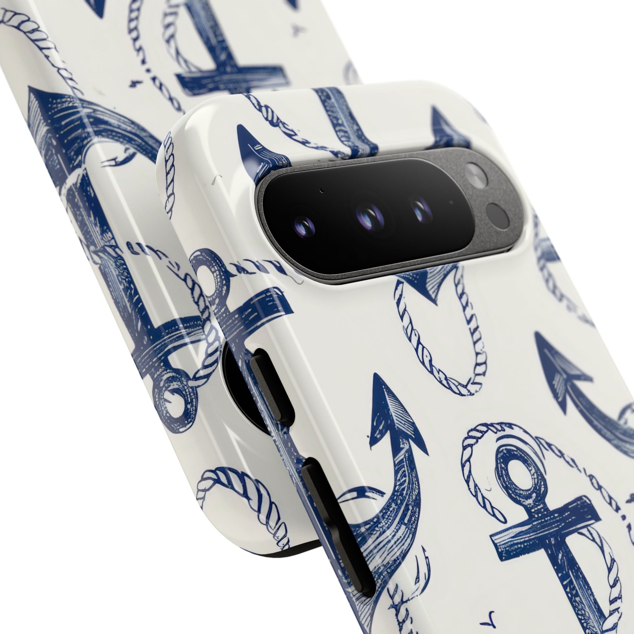 Navy Anchor Tapestry Google Pixel 9 - Tough