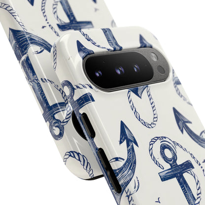 Navy Anchor Tapestry Google Pixel 9 - Tough