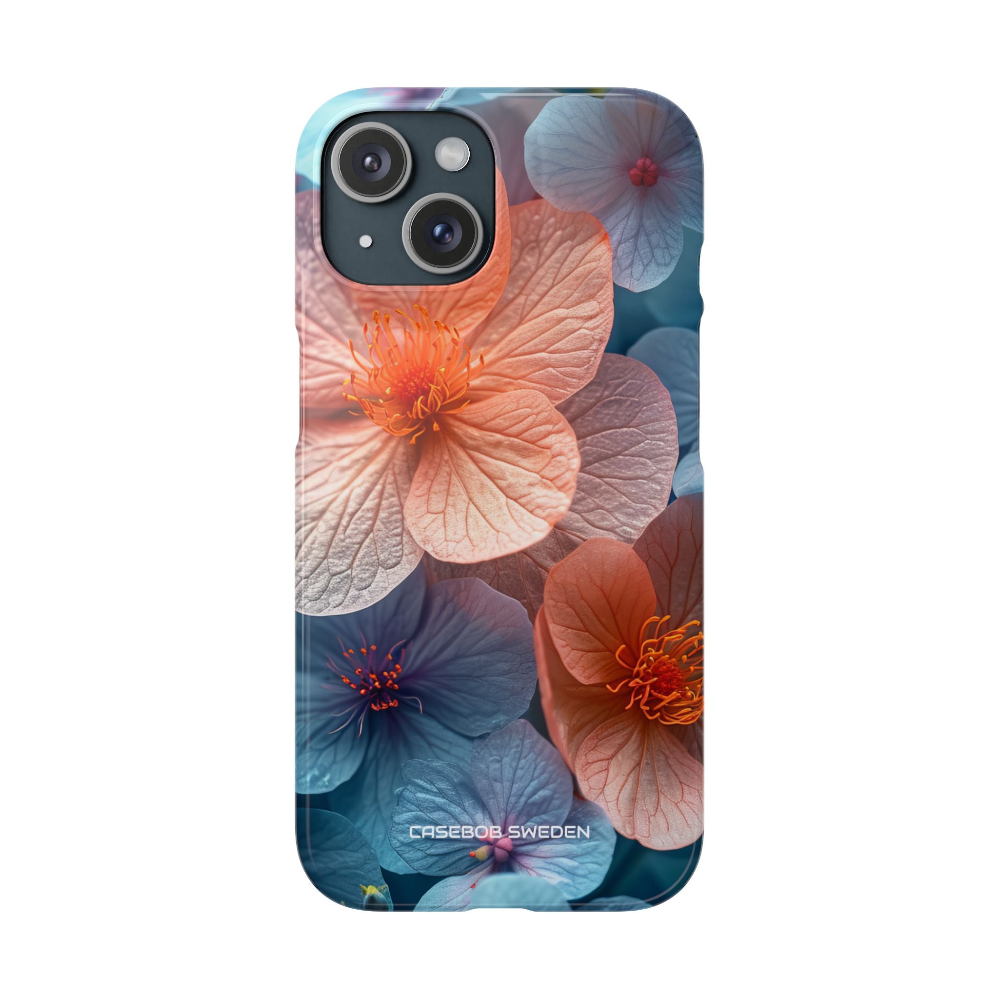 Peach Blossom Serenity - Slim iPhone 15 Phone Case