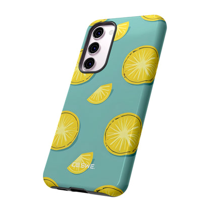 Bright Yellow Pineapple Slice on Teal Samsung S23 - Tough