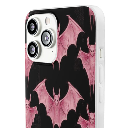 Gothic Pink Bats Aflame iPhone 13 - Flexi Phone Case