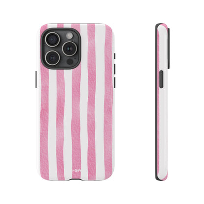 Pink Watercolor Stripes - iPhone Case