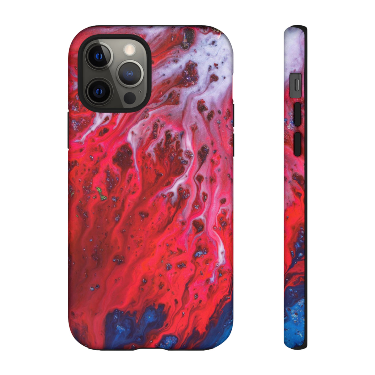 Bright Red Ink Art iPhone Case (Protective) iPhone 12 Pro Matte Phone Case