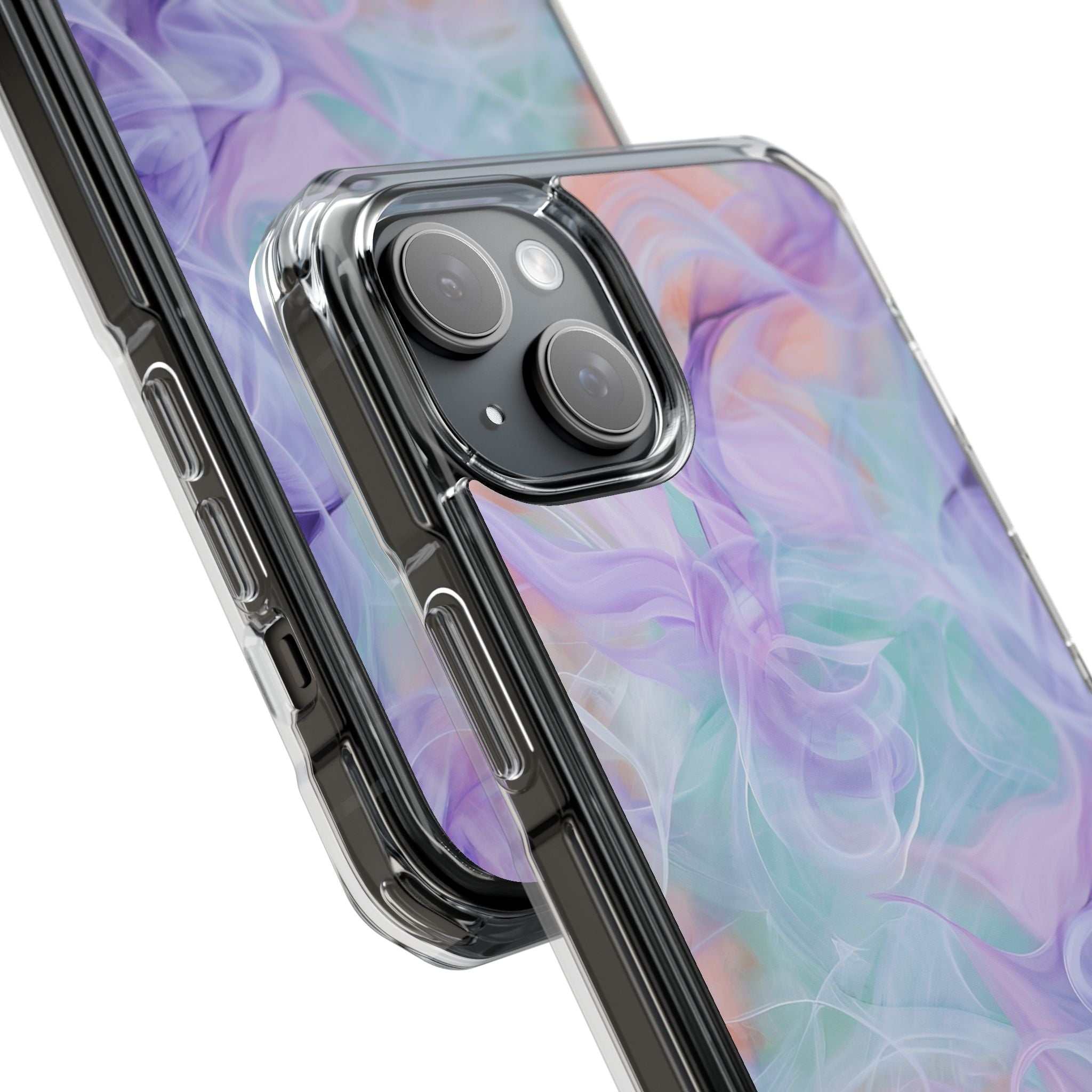 Purple Peach Whirl - Clear Impact iPhone 15 Phone Case