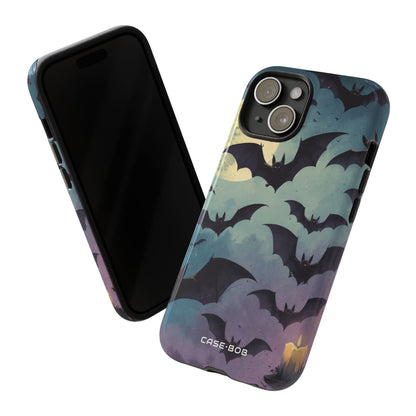 Glowing Bat Swarm iPhone 15 Case - Tough