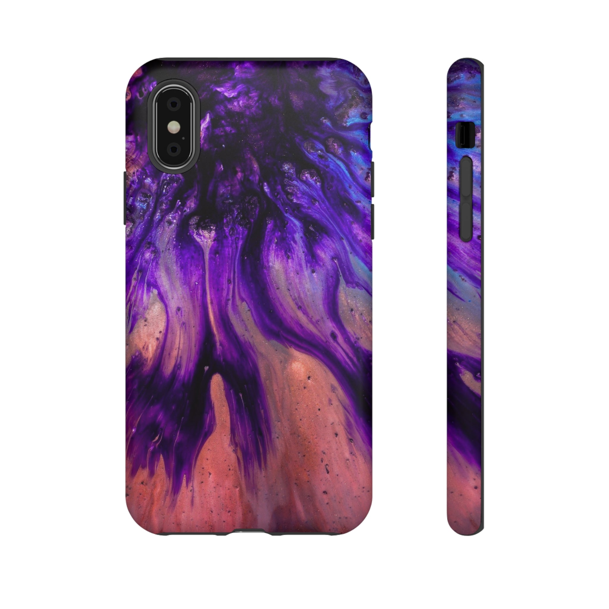 Purple Flow Ink Art iPhone Case (Protective) iPhone X Matte Phone Case