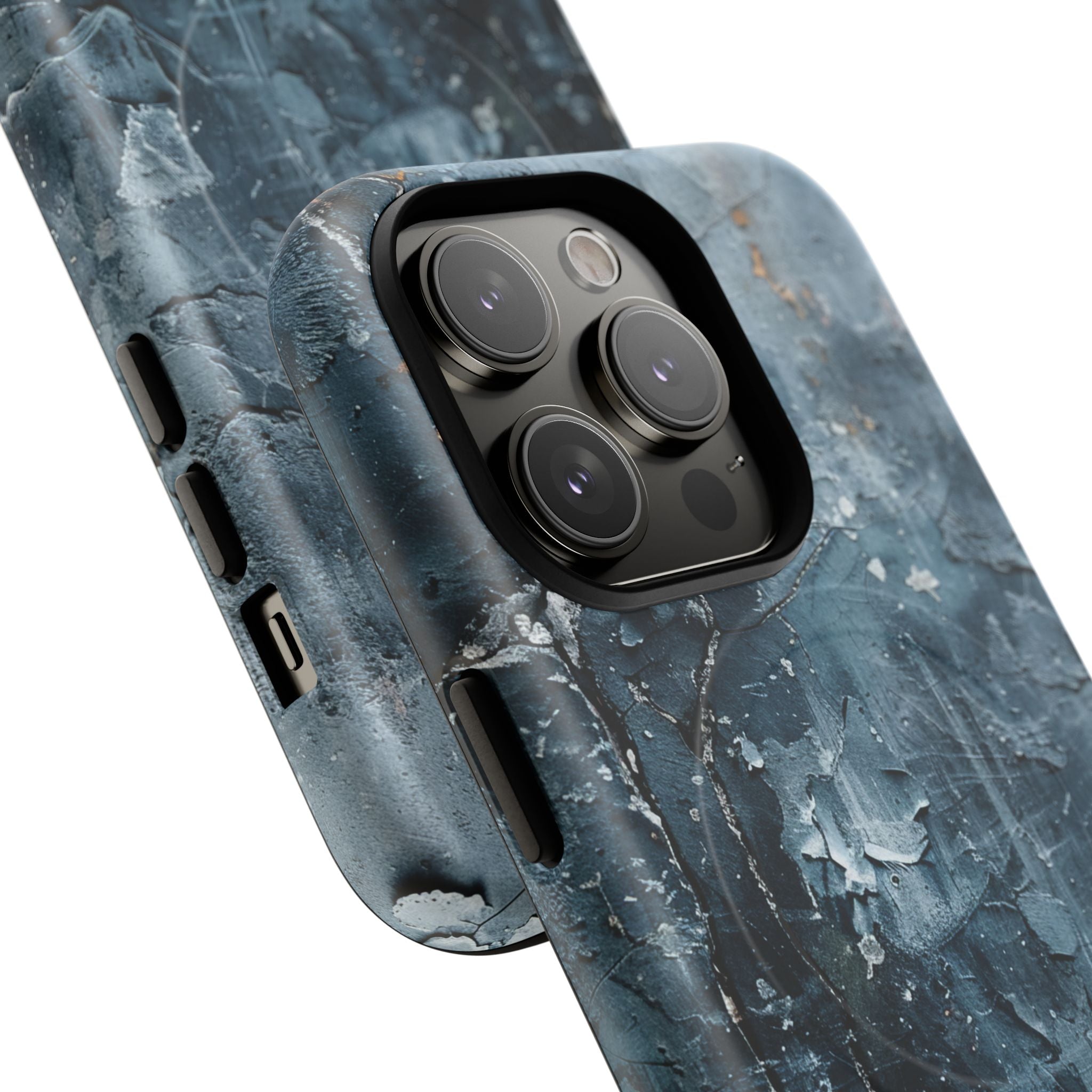 Weathered Blue Tapestry with Cracked Layers iPhone 14 | Tough+ Phone Case