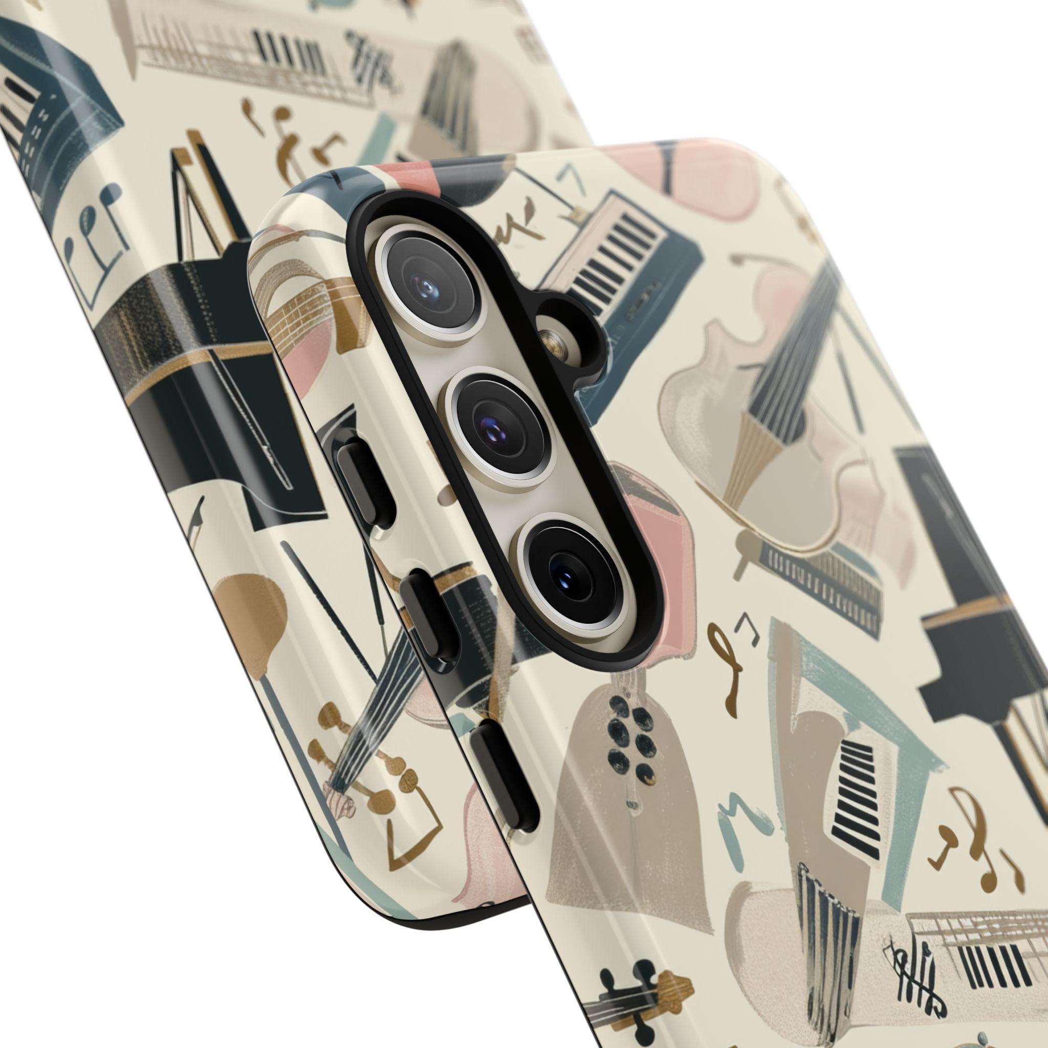 Beige Musical Instruments Pattern - Tough Samsung S24 Phone Case