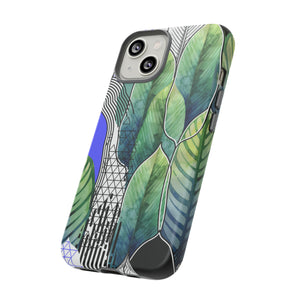 Watercolor Green Leafs - Protective Phone Case