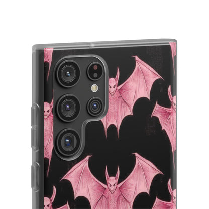 Gothic Pink Bats Aflame Samsung S22 - Flexi Phone Case