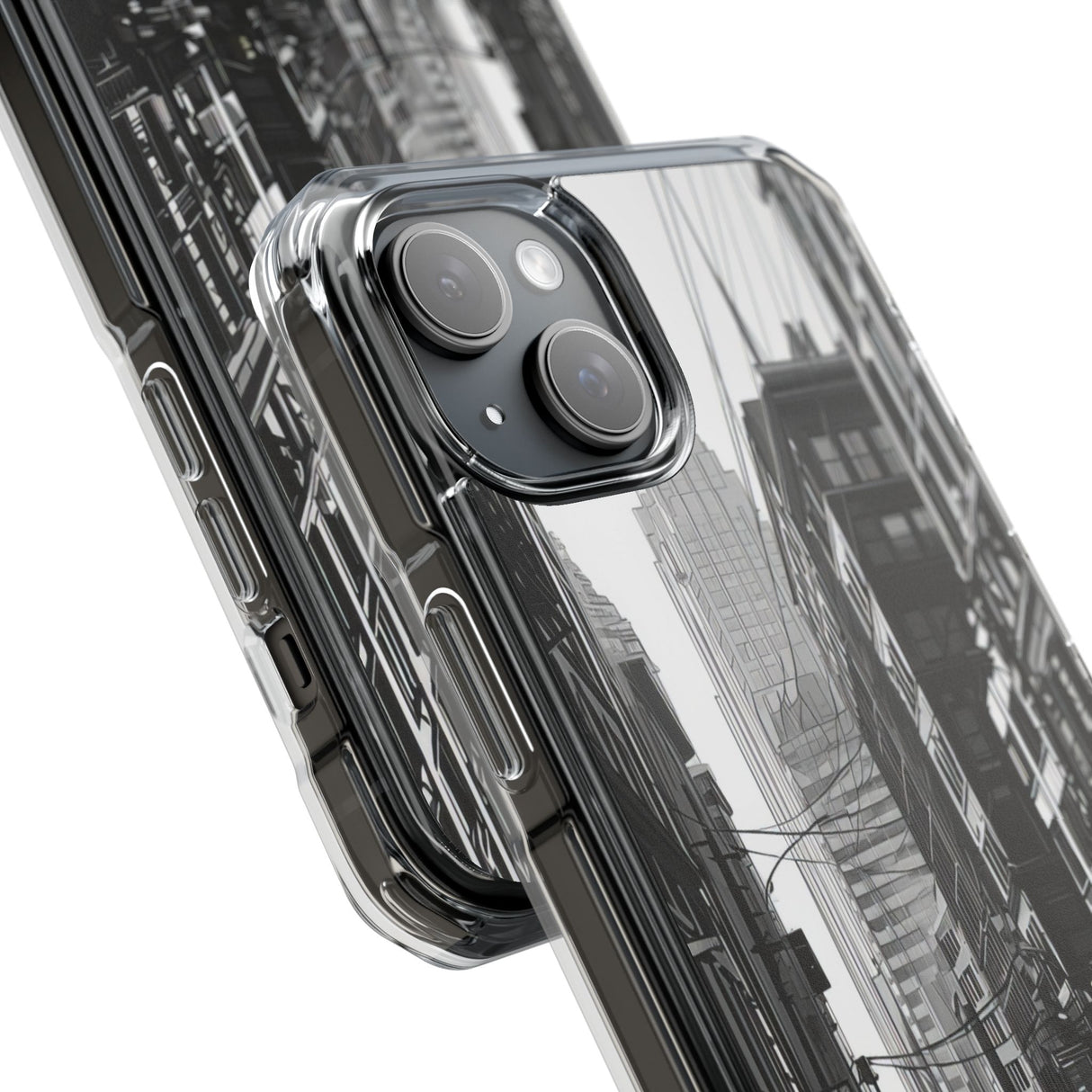 Noir Urban Serenity - Phone Case for iPhone (Clear Impact - Magnetic)