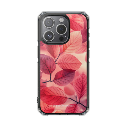 Pink Purple Nature Pattern - Clear Impact iPhone 15 Phone Case