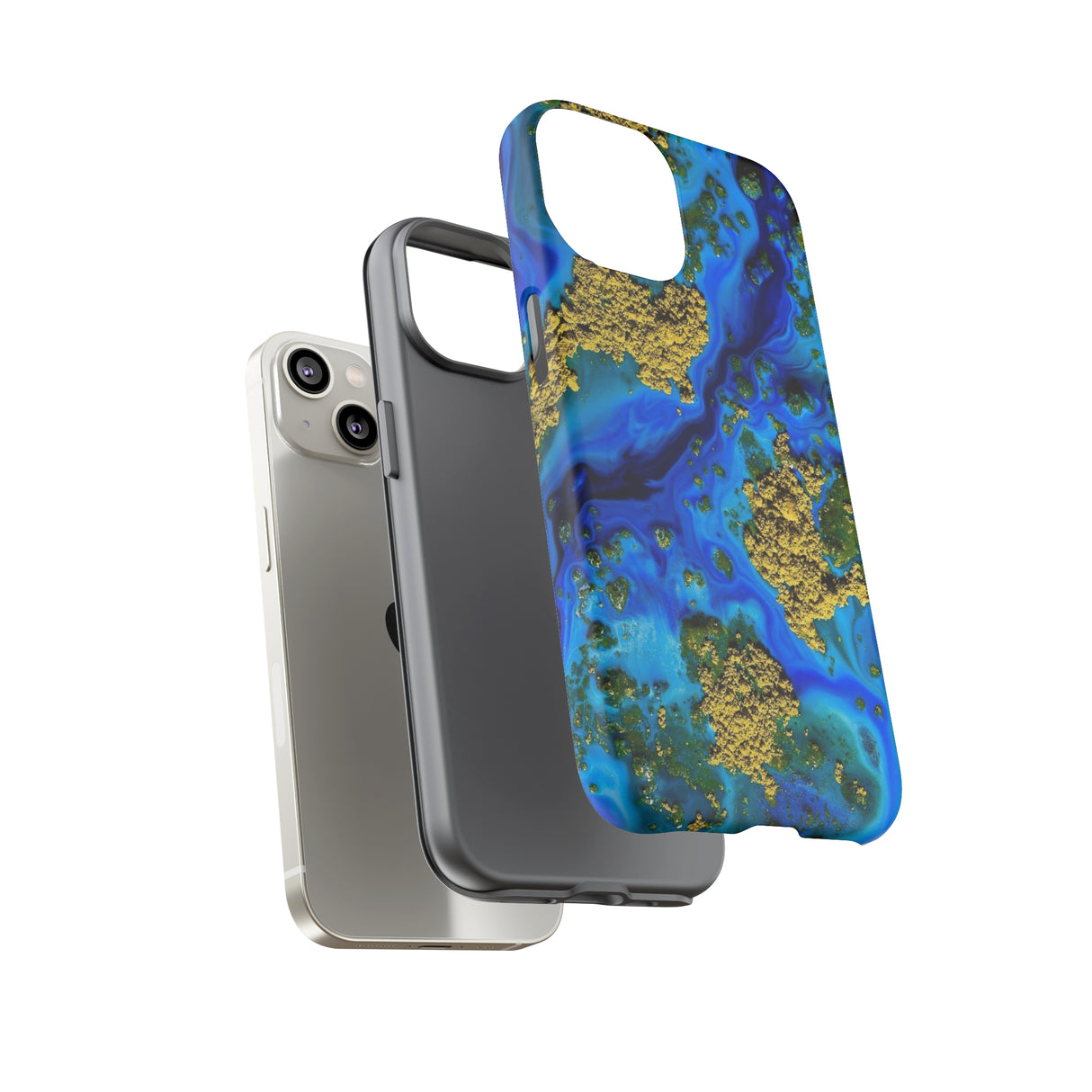 Blue Clear Ocean Ink Art iPhone Case (Protective) Phone Case