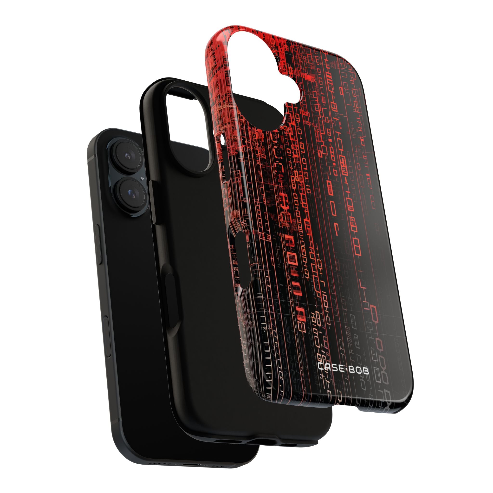 Crimson Glyphs iPhone 16 Plus Case - Tough