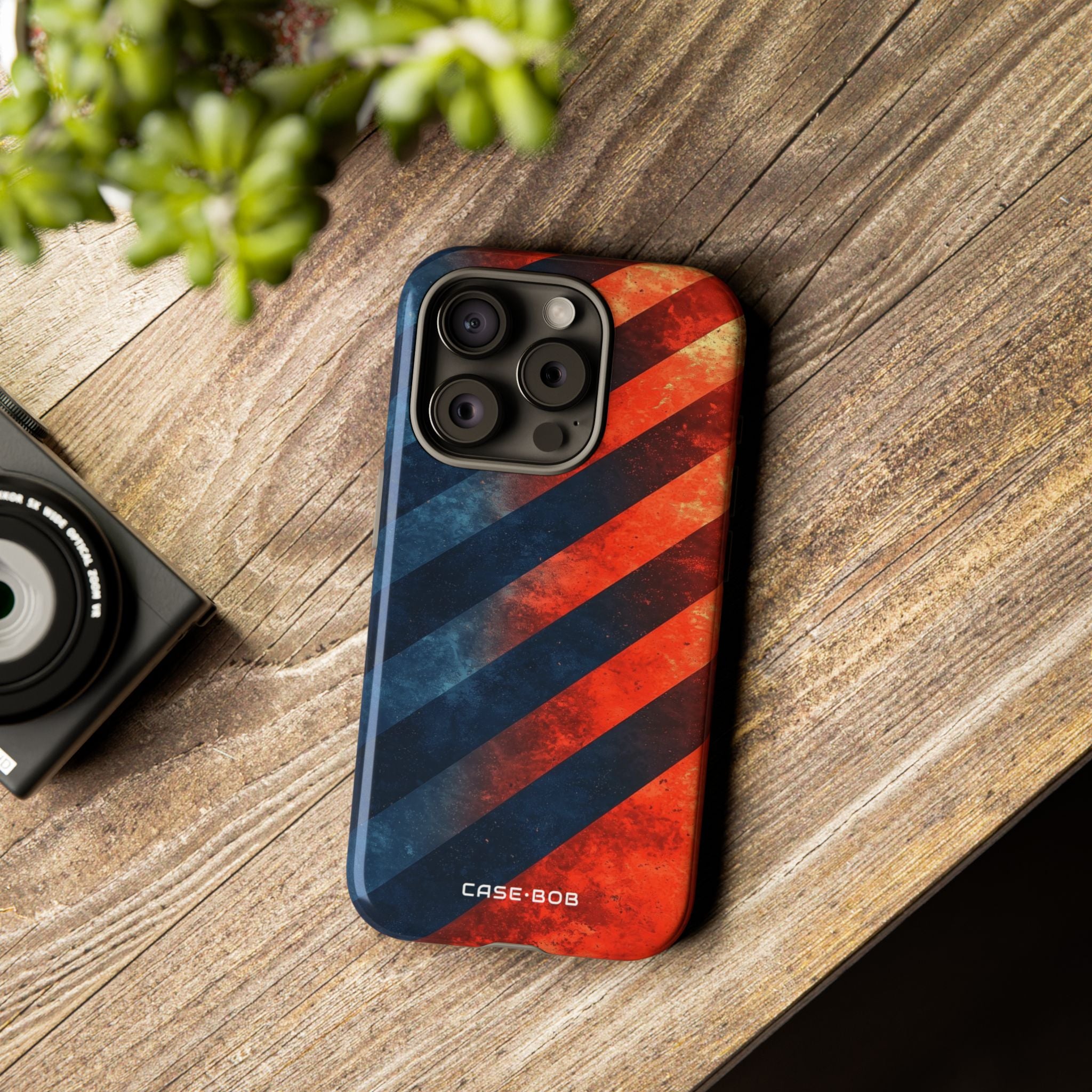 Diagonal Stripes Blaze iPhone 15 Pro Case - Tough