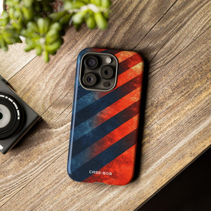Diagonal Stripes Blaze iPhone 15 Pro Case - Tough