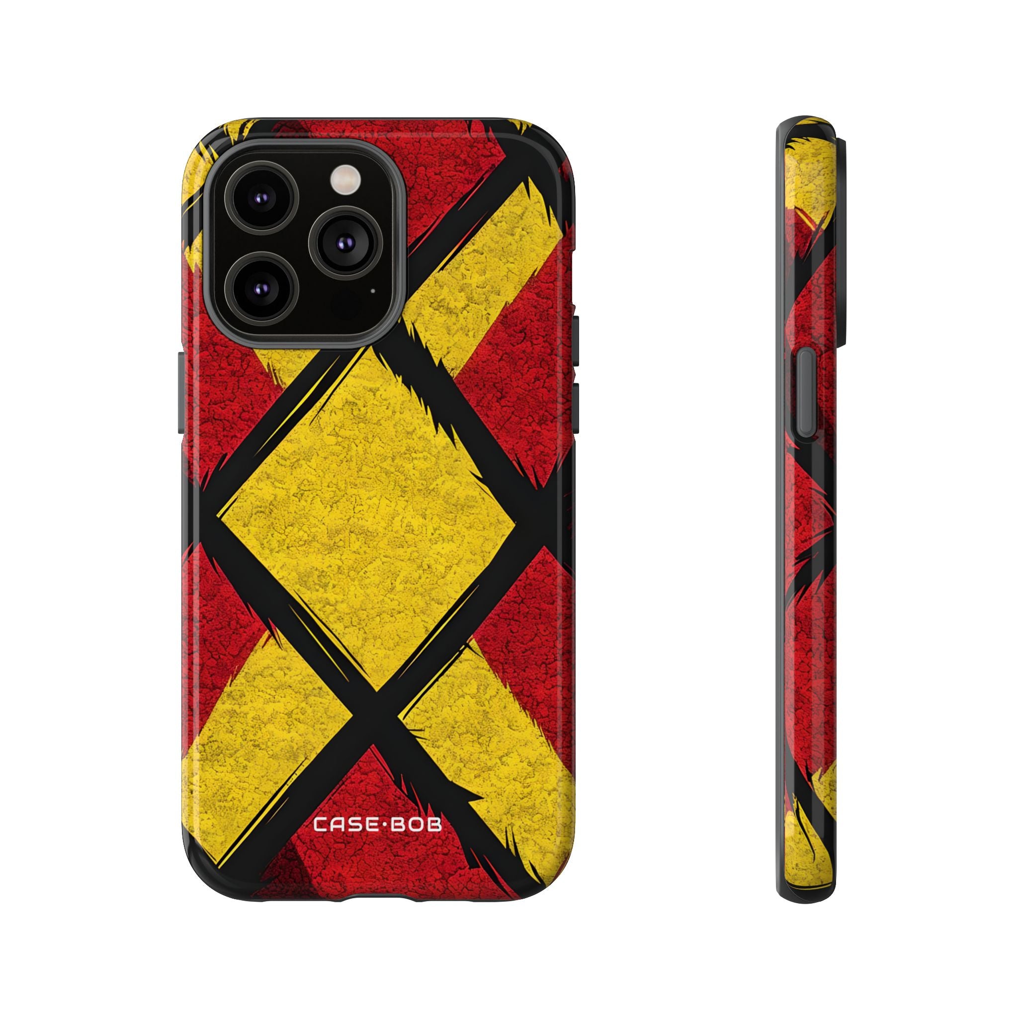 Cracked Diamond Grid iPhone 14 Pro Max Case - Tough