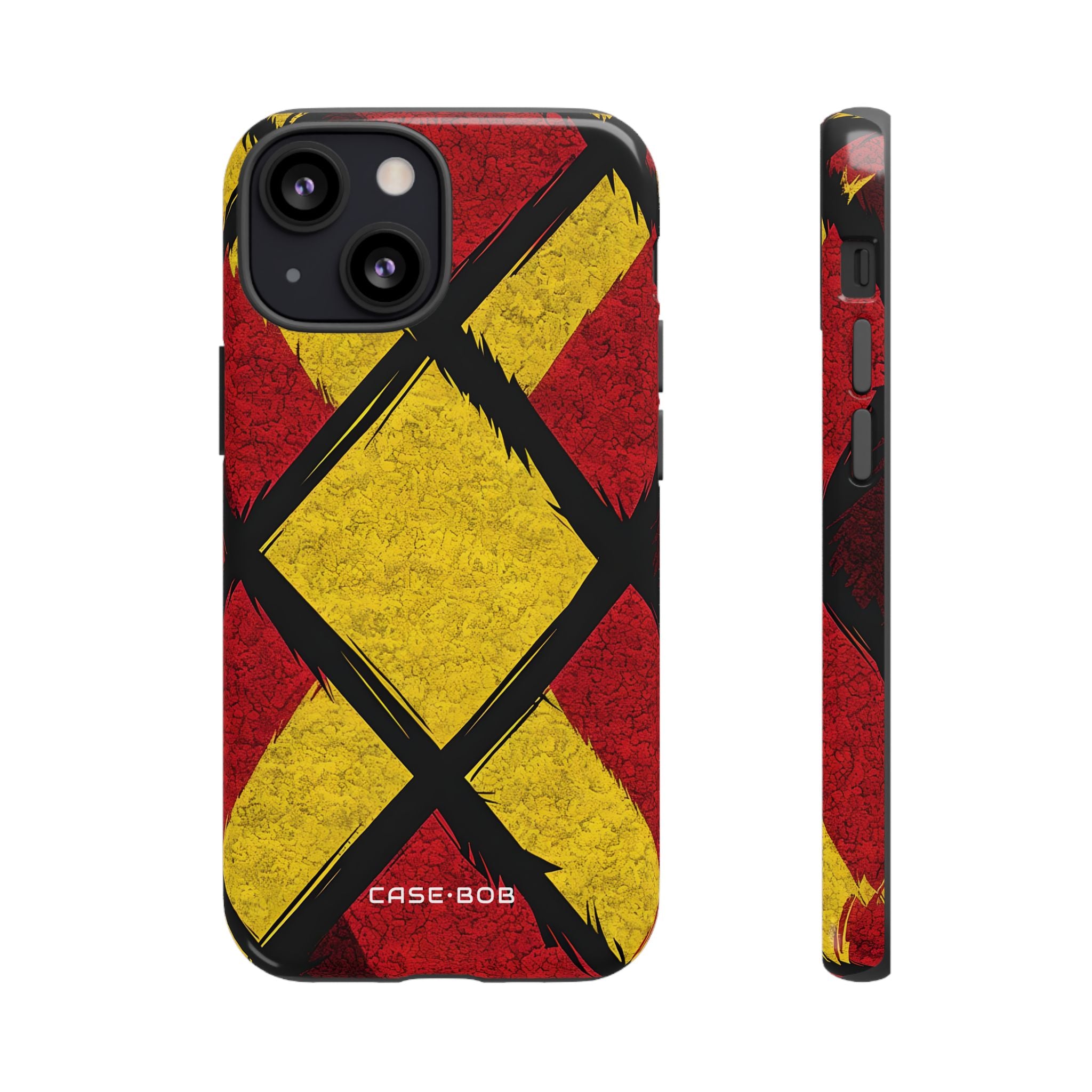 Cracked Diamond Grid iPhone 13 Mini Case - Tough