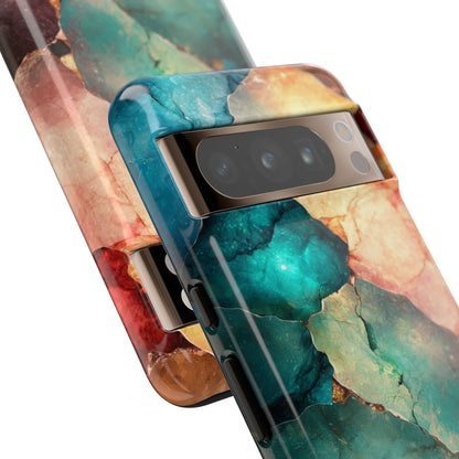 Teal Mosaic Veins Google Pixel 8 Pro Case - Tough